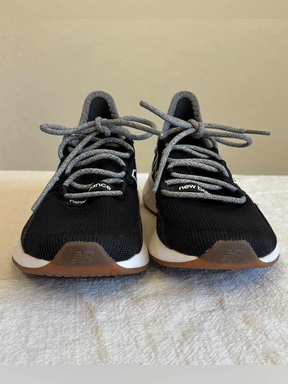 New Balance Kids Size 2.5 Black and Gray Lace-Up Sneakers